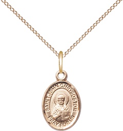 [9358GF/18GF] 14kt Gold Filled Saint John Licci Pendant on a 18 inch Gold Filled Light Curb chain