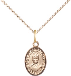 [9360GF/18GF] 14kt Gold Filled Saint Josephine Bakhita Pendant on a 18 inch Gold Filled Light Curb chain