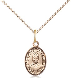 [9360GF/18GF] 14kt Gold Filled Saint Josephine Bakhita Pendant on a 18 inch Gold Filled Light Curb chain