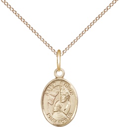 [9361GF/18GF] 14kt Gold Filled Saint Edwin Pendant on a 18 inch Gold Filled Light Curb chain