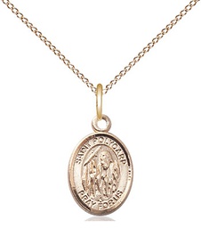 [9363GF/18GF] 14kt Gold Filled Saint Polycarp of Smyrna Pendant on a 18 inch Gold Filled Light Curb chain