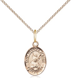 [9365GF/18GF] 14kt Gold Filled Saint Frances of Rome Pendant on a 18 inch Gold Filled Light Curb chain