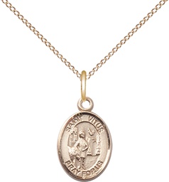 [9368GF/18GF] 14kt Gold Filled Saint Vitus Pendant on a 18 inch Gold Filled Light Curb chain