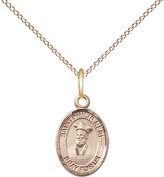 [9369GF/18GF] 14kt Gold Filled Saint Philip Neri Pendant on a 18 inch Gold Filled Light Curb chain