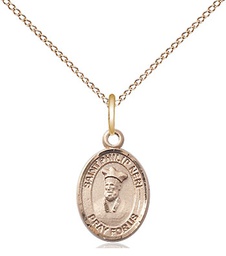 [9369GF/18GF] 14kt Gold Filled Saint Philip Neri Pendant on a 18 inch Gold Filled Light Curb chain