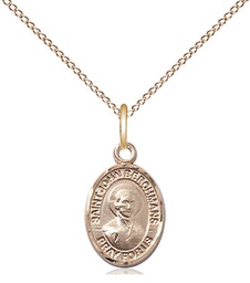 [9370GF/18GF] 14kt Gold Filled Saint John Berchmans Pendant on a 18 inch Gold Filled Light Curb chain