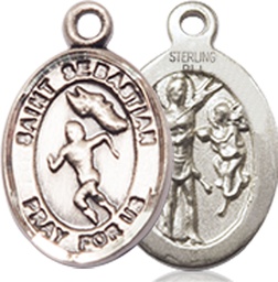 [9610SS] Sterling Silver Saint Sebastian Track and Field Medal