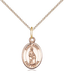 [9374GF/18GF] 14kt Gold Filled Saint Anne Pendant on a 18 inch Gold Filled Light Curb chain