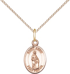 [9374GF/18GF] 14kt Gold Filled Saint Anne Pendant on a 18 inch Gold Filled Light Curb chain