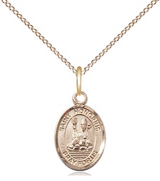 [9376GF/18GF] 14kt Gold Filled Saint Honorius Pendant on a 18 inch Gold Filled Light Curb chain