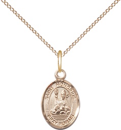 [9376GF/18GF] 14kt Gold Filled Saint Honorius Pendant on a 18 inch Gold Filled Light Curb chain