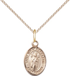 [9384GF/18GF] 14kt Gold Filled Saint Ivo Pendant on a 18 inch Gold Filled Light Curb chain