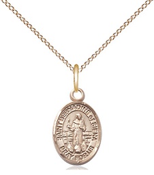 [9387GF/18GF] 14kt Gold Filled Saint Bernadine of Sienna Pendant on a 18 inch Gold Filled Light Curb chain