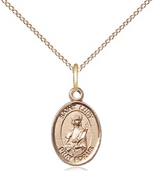 [9422GF/18GF] 14kt Gold Filled Saint Lucy Pendant on a 18 inch Gold Filled Light Curb chain