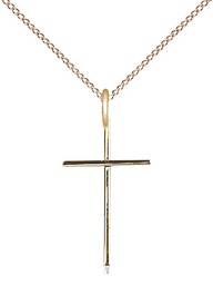 [0014MGF/18GF] 14kt Gold Filled Cross Pendant on a 18 inch Gold Filled Light Curb chain