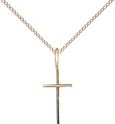 [0014SGF/18GF] 14kt Gold Filled Cross Pendant on a 18 inch Gold Filled Light Curb chain