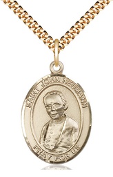 [7204GF/24G] 14kt Gold Filled Saint John Neumann Pendant on a 24 inch Gold Plate Heavy Curb chain