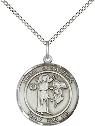 [8100RDSS/18SS] Sterling Silver Scapular Pendant on a 18 inch Sterling Silver Light Curb chain