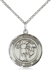 [8100RDSS/18SS] Sterling Silver Scapular Pendant on a 18 inch Sterling Silver Light Curb chain
