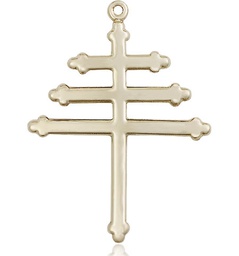 [0064KT] 14kt Gold Maronite Cross Medal