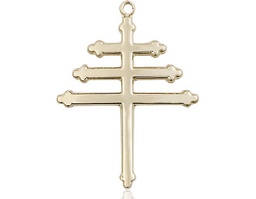 [0084KT] 14kt Gold Maronite Cross Medal