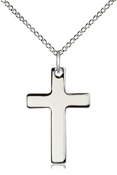 [0110YSS/18SS] Sterling Silver Cross Pendant on a 18 inch Sterling Silver Light Curb chain