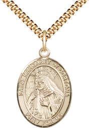 [7301GF/24G] 14kt Gold Filled Saint Margaret of Cortona Pendant on a 24 inch Gold Plate Heavy Curb chain
