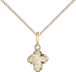 [0207PLGF/18GF] 14kt Gold Filled 4-Way Pendant on a 18 inch Gold Filled Light Curb chain