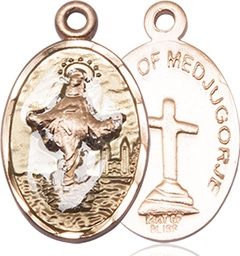[5678EKT] 14kt Gold Our Lady of Medugorje Medal