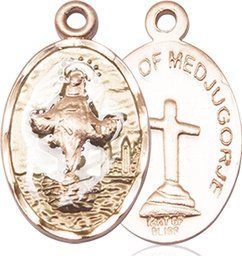 [5678KT] 14kt Gold Our Lady of Medugorje Medal