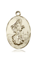 [5679KT] 14kt Gold Our Lady of Medugorje Medal