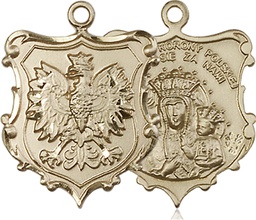 [6094KT] 14kt Gold Our Lady of Czestochowa Medal