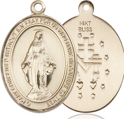 [7078KT] 14kt Gold Miraculous Medal