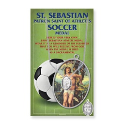 [HI-650-6043] St. Sebastian Soccer Medal &amp; Card