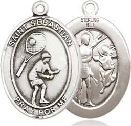 [7605SS] Sterling Silver Saint Sebastian Tennis Medal