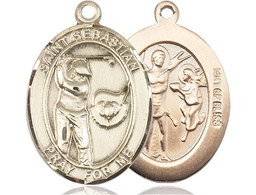 [7606GF] 14kt Gold Filled Saint Sebastian Golf Medal