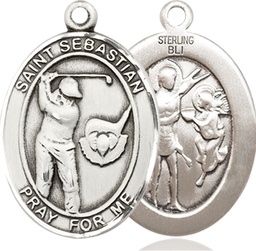 [7606SS] Sterling Silver Saint Sebastian Golf Medal