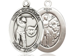 [7606SS] Sterling Silver Saint Sebastian Golf Medal