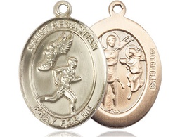 [7609GF] 14kt Gold Filled Saint Sebastian Track and Field Medal