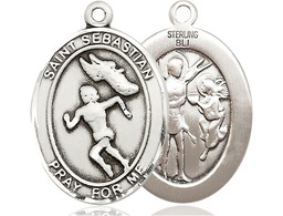 [7610SS] Sterling Silver Saint Sebastian Track and Field Medal