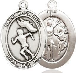 [7610SS] Sterling Silver Saint Sebastian Track and Field Medal