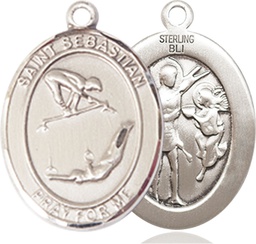 [7613SS] Sterling Silver Saint Sebastian Gymnastics Medal