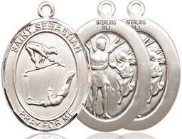 [7613SS] Sterling Silver Saint Sebastian Gymnastics Medal