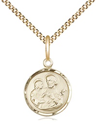 [0601KGF/18G] 14kt Gold Filled Saint Joseph Pendant on a 18 inch Gold Plate Light Curb chain