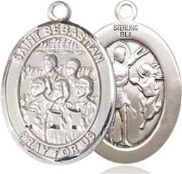 [7614SS] Sterling Silver Saint Sebastian Choir Medal