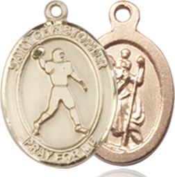 [9151GF] 14kt Gold Filled Saint Christopher Football Medal