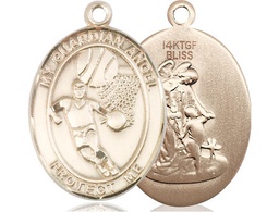 [7702GF] 14kt Gold Filled Guardian Angel Basketball Medal