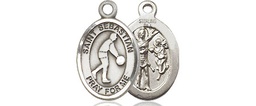 [9163SS] Sterling Silver Saint Sebastian Basketball Medal
