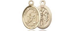 [9164GF] 14kt Gold Filled Saint Sebastian Soccer Medal