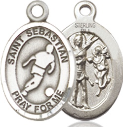 [9164SS] Sterling Silver Saint Sebastian Soccer Medal